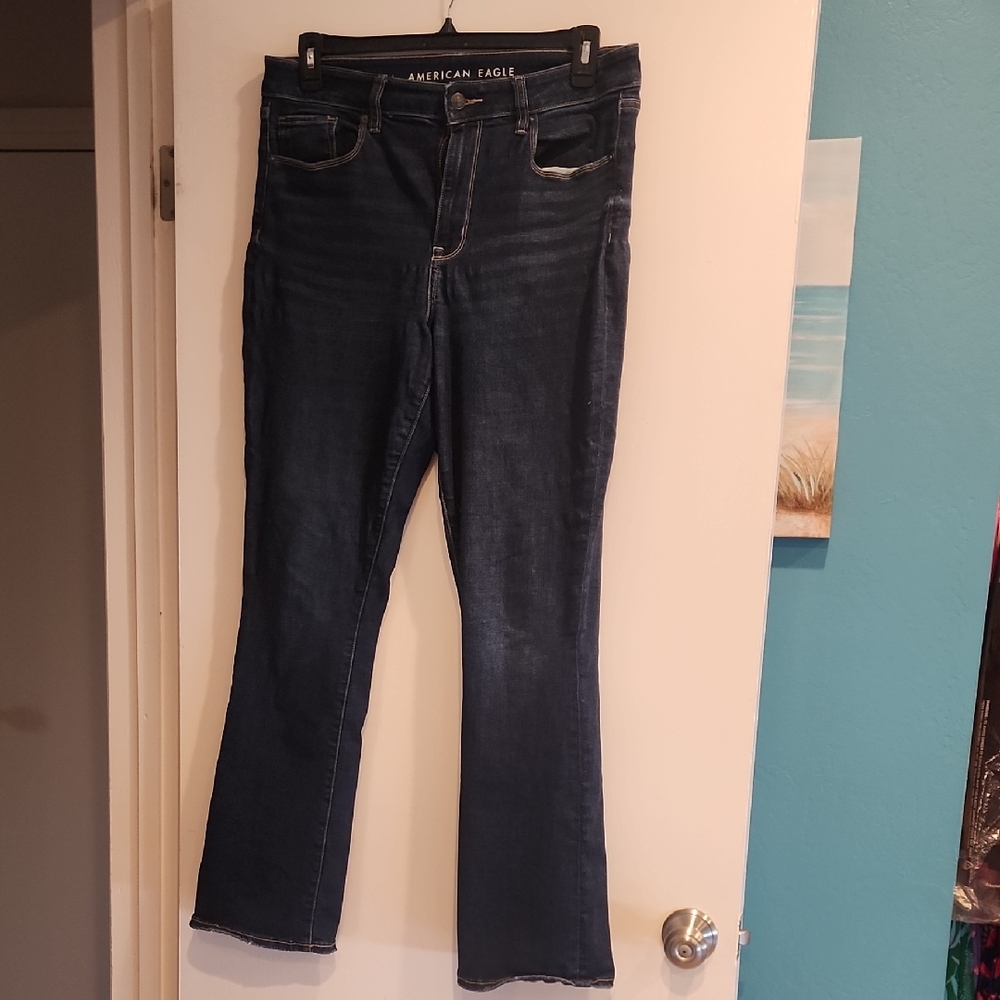 American Eagle Outfitters Women's Deep Indigo Flare Jeans